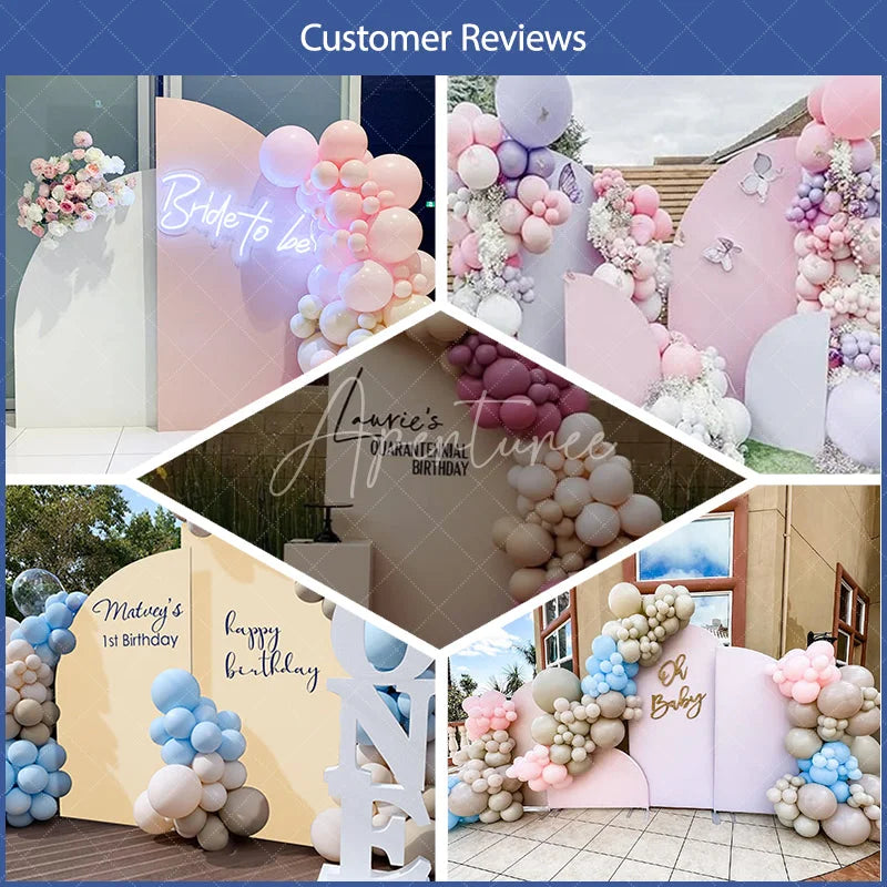 Aperturee - Aperturee Silver Half Moon Arched Backdrop Stands 3 Piece Set Wedding Party Ceremony Decor