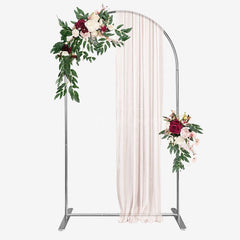 Aperturee - Aperturee Silver Wedding Backdrop Flower Arch Frame Party Decor