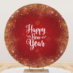 Aperturee - Simple Dots Round Happy New Year Holiday Backdrop