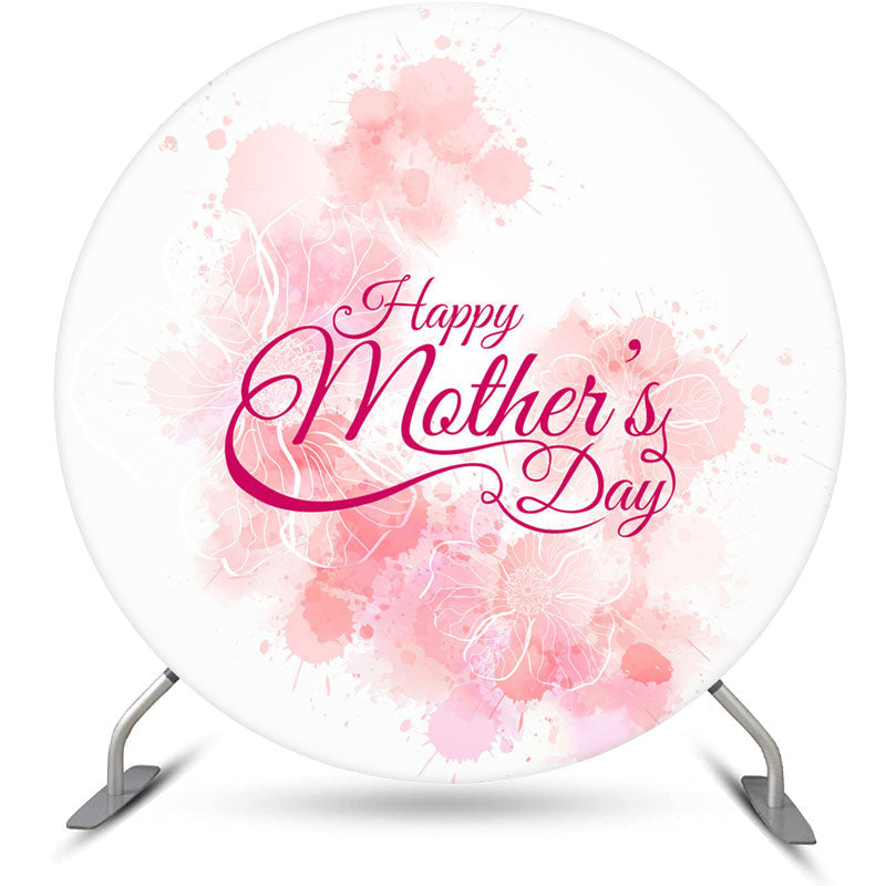 Aperturee Simple Folral Circle Happy Mothers Day Backdrop