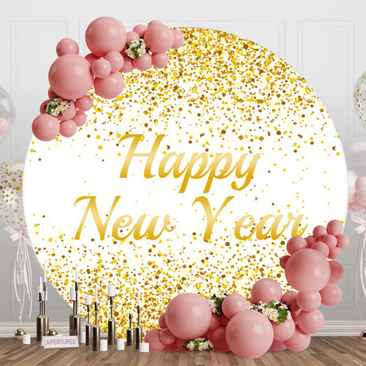 Aperturee - Simple Lovely Happy New Year Circle Holiday Backdrop