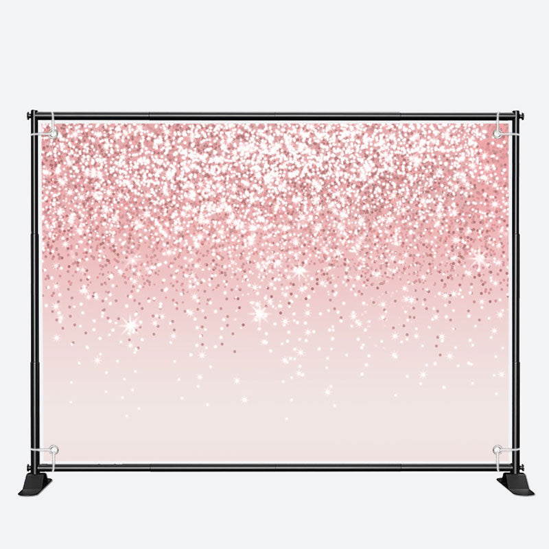 Aperturee - Simple Pink Glitter Bokeh Birthday Backdrop For Girl