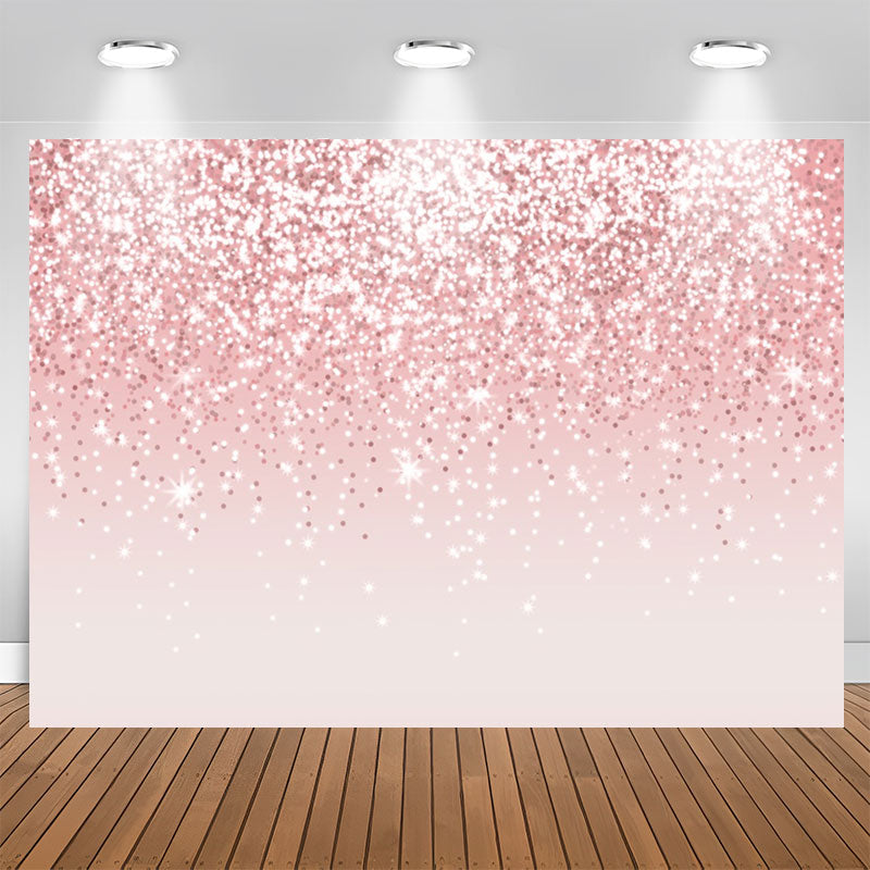 Aperturee - Simple Pink Glitter Bokeh Birthday Backdrop For Girl