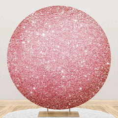 Aperturee - Simple Rose Gold Glitter Round Birthday Backdrop