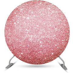 Aperturee - Simple Rose Gold Glitter Round Birthday Backdrop