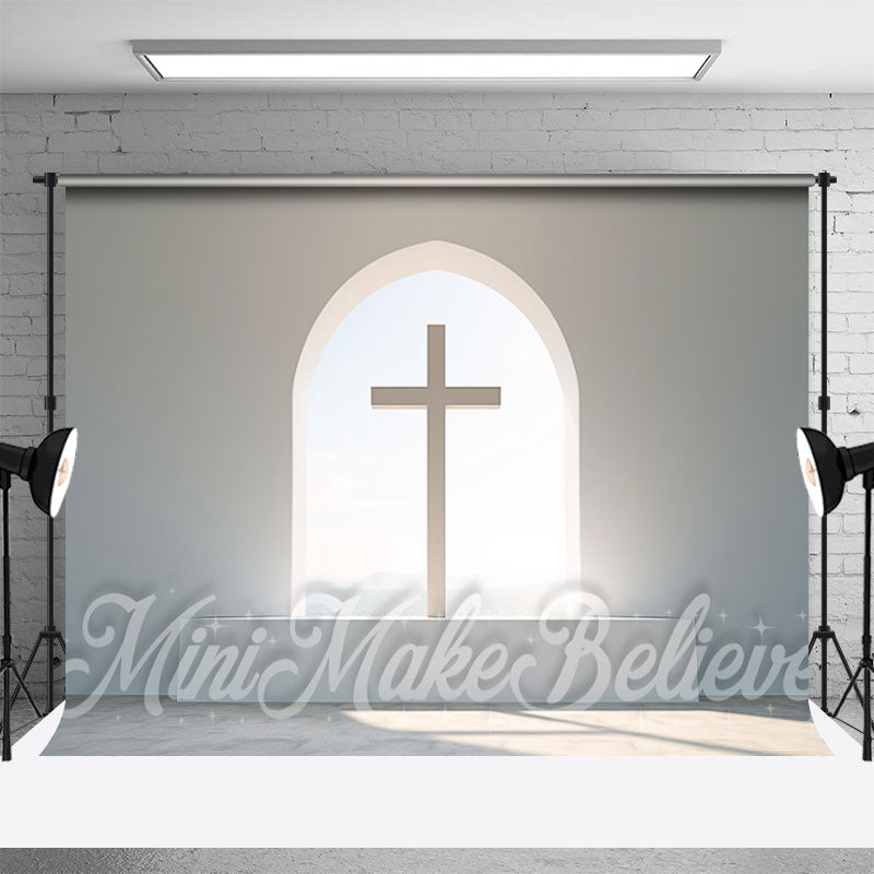 Aperturee - Simple White Wall Easter Cross Backdrop Photo Shoot