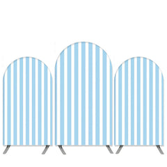 Aperturee Sky Blue And White Stripes Birthday Arch Backdrop Kit