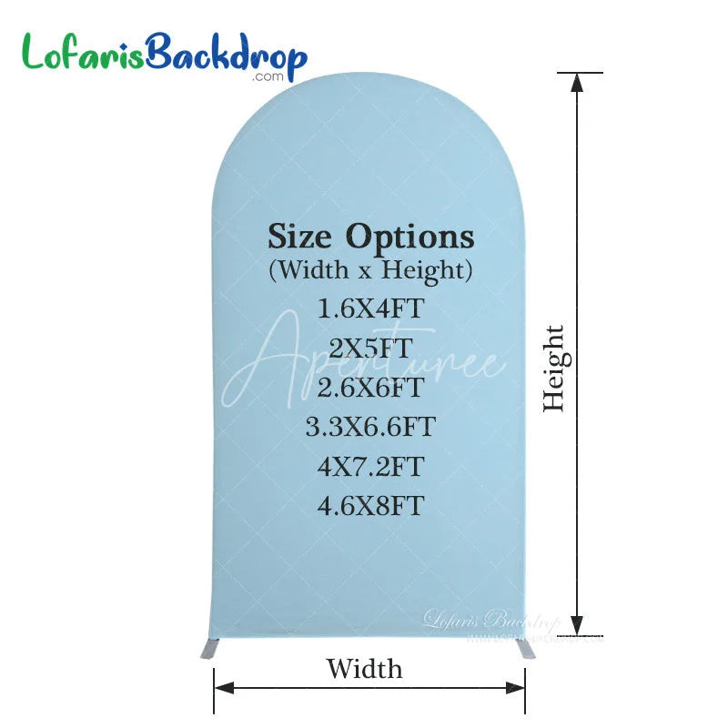 Aperturee Sky Blue Spandex Fit Round Top Backdrop Wedding Arch Cover