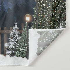 Aperturee - Slient Night With Lamp Merry Christmas Backdrop