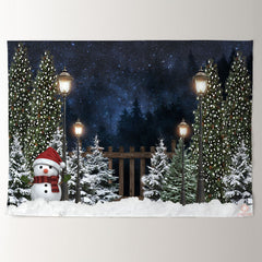 Aperturee - Slient Night With Lamp Merry Christmas Backdrop