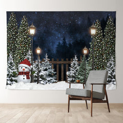 Aperturee - Slient Night With Lamp Merry Christmas Backdrop