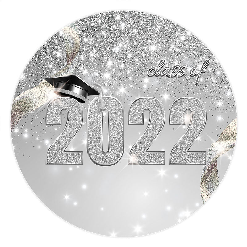 Aperturee - Sliver Glitter Class Of 2022 Graduation Backdrop