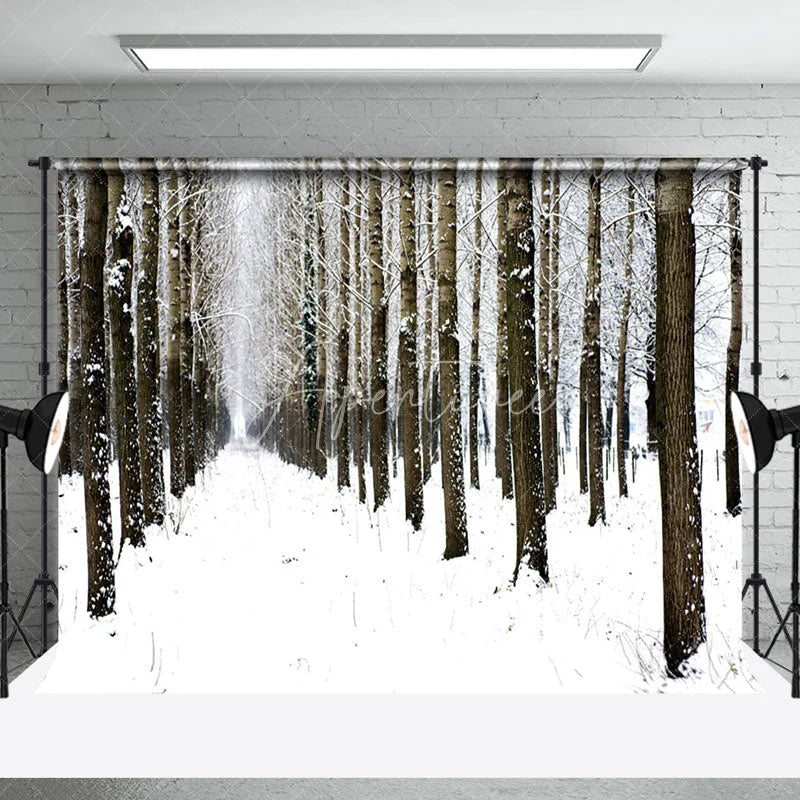 Aperturee - Snow Forest Scenery Winter Photography Backdrop