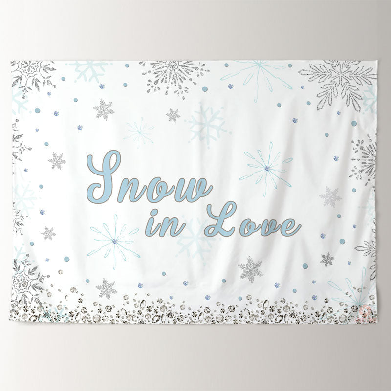 Aperturee - Snow In Love Wedding Merry Christmas Backdrop