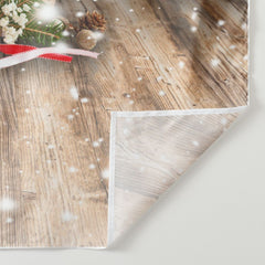 Aperturee - Snowy Christmas Tree With Gift Wooden Party Backdrop