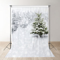 Aperturee - Snowy Forest Winter Scene Backdrop For Photograph