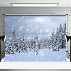 Aperturee - Snowy Pine Forest Natural Beauty Bokeh Backdrop