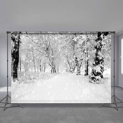 Aperturee - Snowy Valley In The Forest Winter Xmas Backdrop