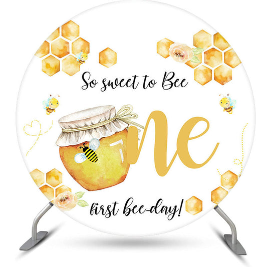Aperturee - So Sweet To Bee Honey Round 1St Birthday Backdrop
