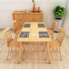 Aperturee - Solid Color Light Brown Simple Set Of 4 Placemats