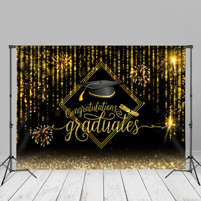 Aperturee - Spark Black Cap Congratutaions Grad Photo Backdrop