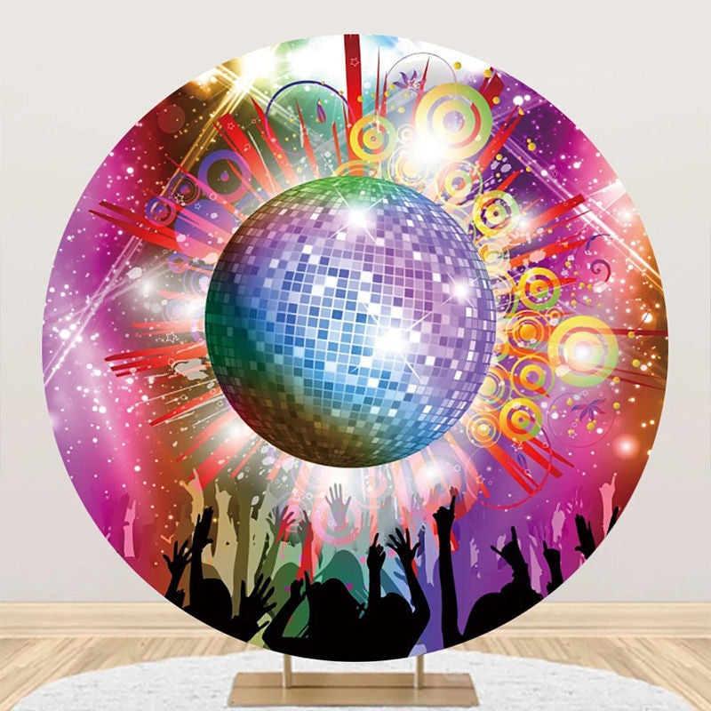 Aperturee - Sparkle Crystal Ball Round Backdrop For Disco Party