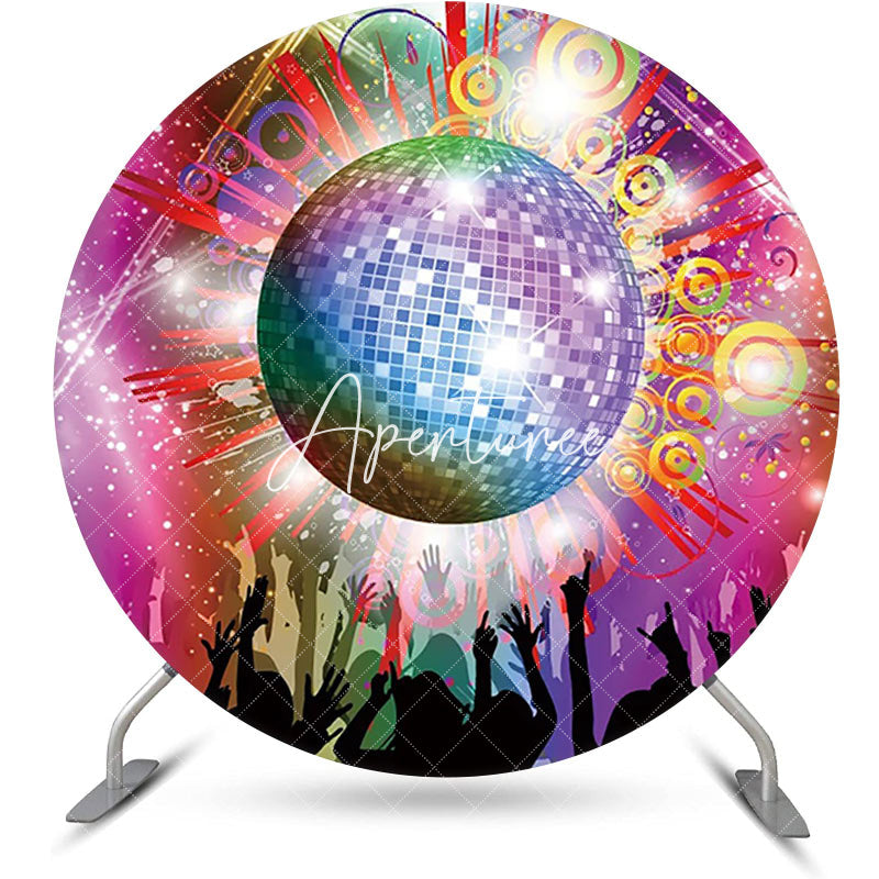 Aperturee - Sparkle Crystal Ball Round Backdrop For Disco Party