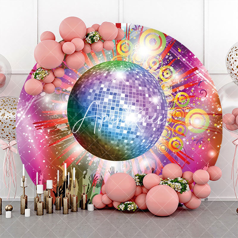 Aperturee - Sparkle Crystal Ball Round Backdrop For Disco Party