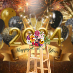 Aperturee - Sparkling Balloon Fiesta Happy New Year Backdrop
