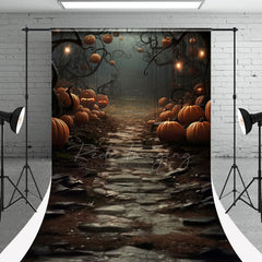 Aperturee - Spooky Pumpkin Halloween Portrait Studio Backdrop