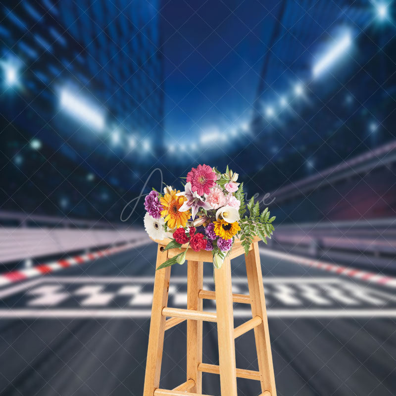 Aperturee - Stadium Night Race Track Photography Backdrop