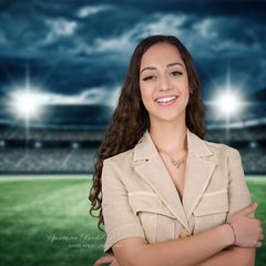 Aperturee - Stadium Spotlight Football Grassland Backdrop For Photo