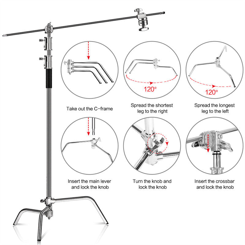 Aperturee - Stainless Steel Foldable Tripod Light Stand For Photo