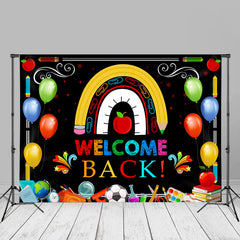 Aperturee - Stationeries Rainbow Balloon Back To School Backdrop