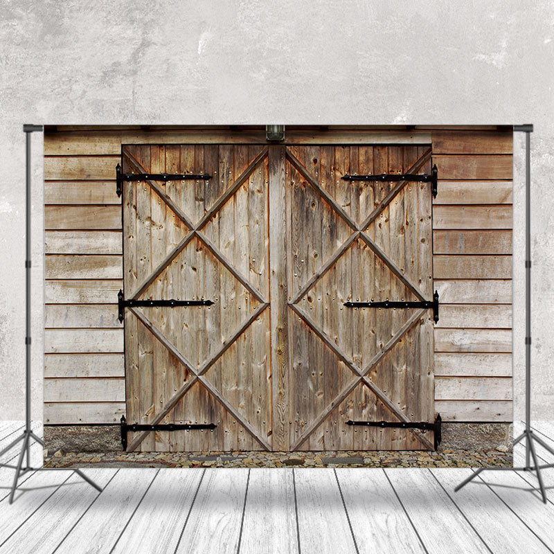 Aperturee - Stone Floor And Door Wood Backdrop For Photography