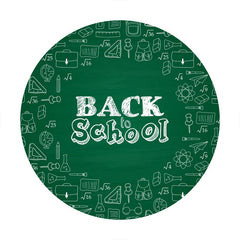 Aperturee - Study Pattern Round Green Back To School Backdrop