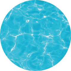 Aperturee - Summer Blue Sea Round Birthday Party Backdrop