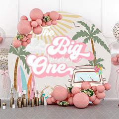 Aperturee - Summer Groovy Big One Round 1st Birthday Backdrop
