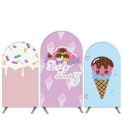 Aperturee Summer Theme Ice Cream Birthday Party Arch Backdrop Kit