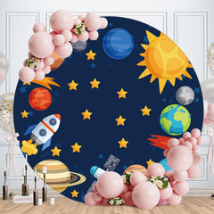 Aperturee - Sun And Galaxy Happy Birthday Circle Backdrop