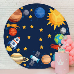 Aperturee - Sun And Galaxy Happy Birthday Circle Backdrop