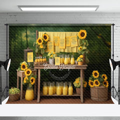 Aperturee - Sunflower Lemon Juice Green Forest Bokeh Backdrop