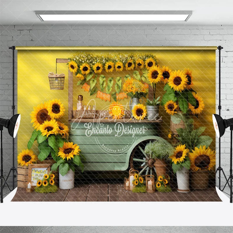 Aperturee - Sunflower Shop White Candle Photo Studio Backdrop