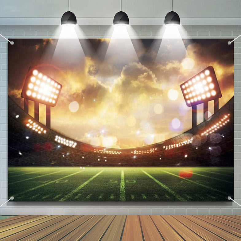 Renaiss 7x5ft Superbowls Backdrop American Football Field Stadium Photography Background Superbowls Sunday Arena Rugby Fans Themed Birthday Baby Shower Party Decors Zoom Photo Studio Booth Props
