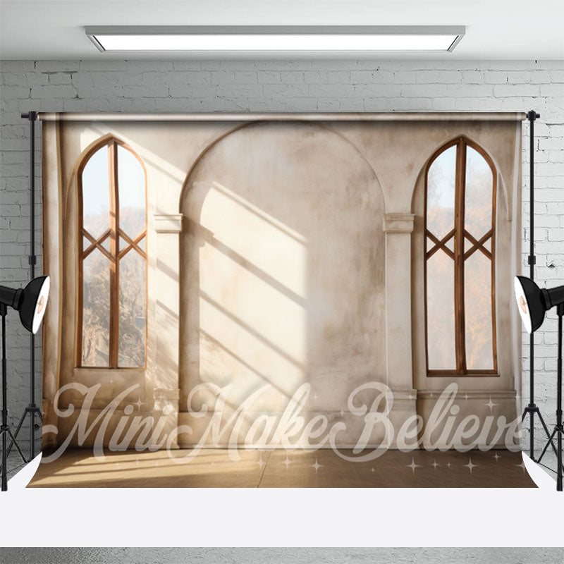 Sunshine Vaulted Window Wall Floor Photo Backdrop - Aperturee