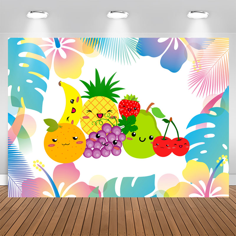 Aperturee - Sweet Furit Summer Leaves Party Event Backdrop