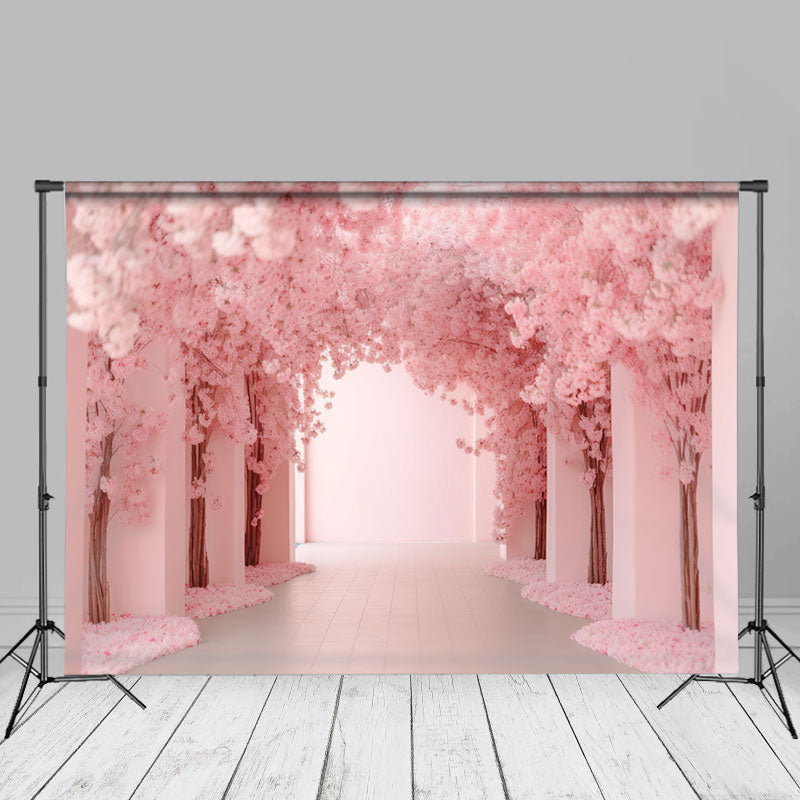 Aperturee - Sweet Pink Floral Portrait Backdrop For Photography