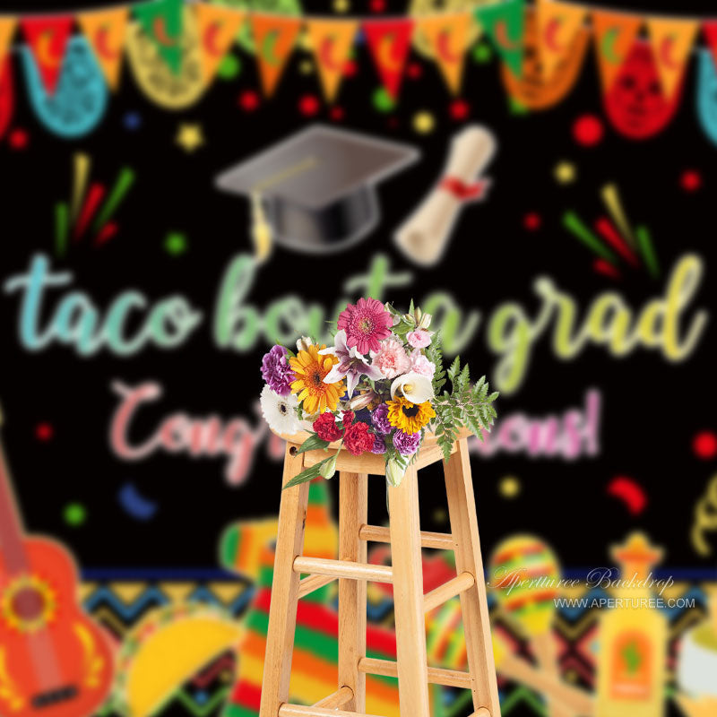 Aperturee - Taco Bout A Grad Music Flags Photo Booth Background