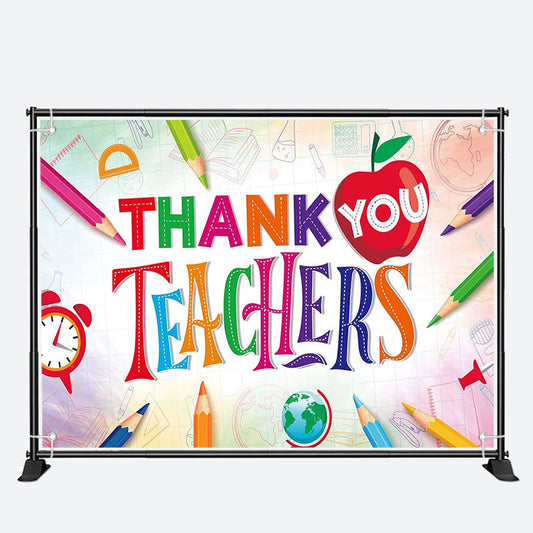 Aperturee - Thank You Pencil Teacher Appreciation Week Backdrop
