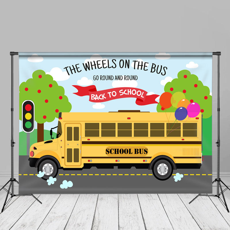 Aperturee - The Wheels On The Bus Road Back To School Backdrop
